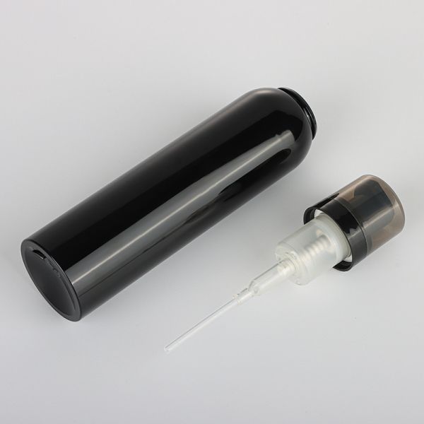 Cylinder PET 180ml 200ml Packaging Black Foam Soap Dispenser Bottle Pump Airless