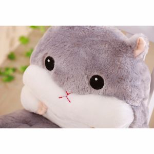 Cute Plush Seat Cushions Hamster Shape Cotton Material With Zipper 45 * 90CM