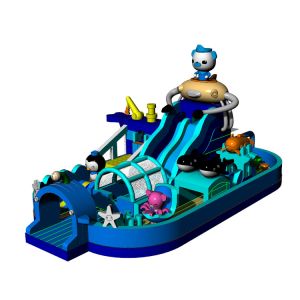 PVC Tarpaulin 20m By 10m Inflatale Jumping Castle With Slide