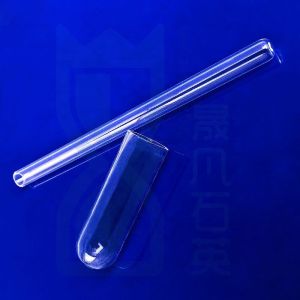 Customized Clear Round Bottom End Quartz Test Tube For Laboratory