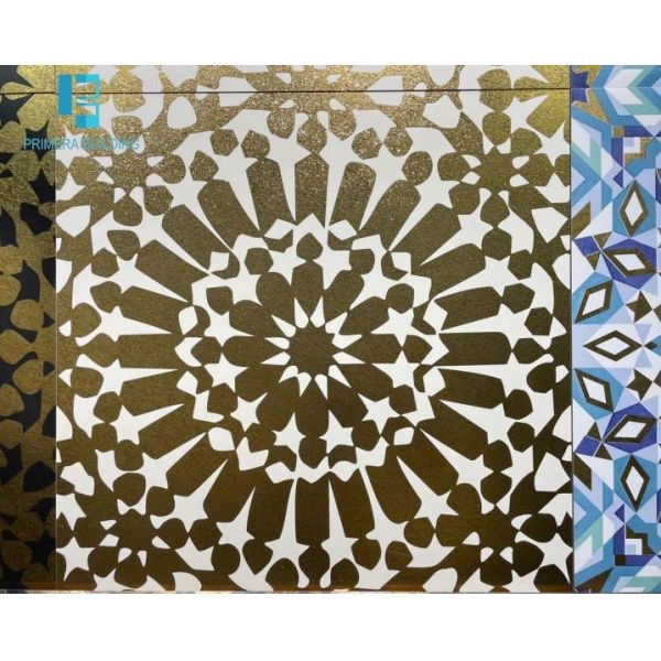 600x600mm Golden Porcelain Floor Tiles Glossy Matt Surface