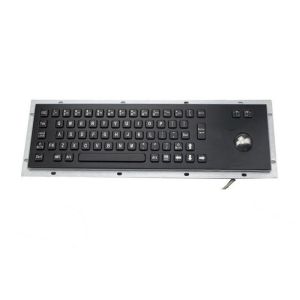 Holes Mount Wireless Backlit Keyboard , Optical Trackball Black Metal Keyboard
