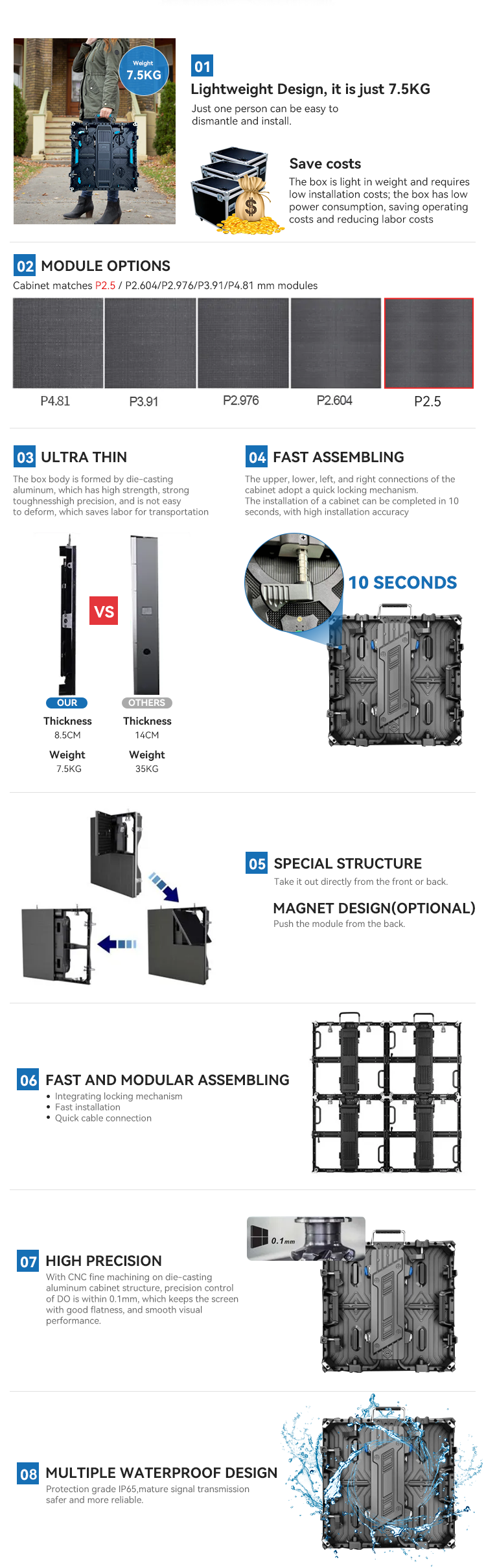 960*960 P5 P6.67 P8 P10 Outdoor Full Color SMD RGB Big Advertising Billboard Led Display Screen