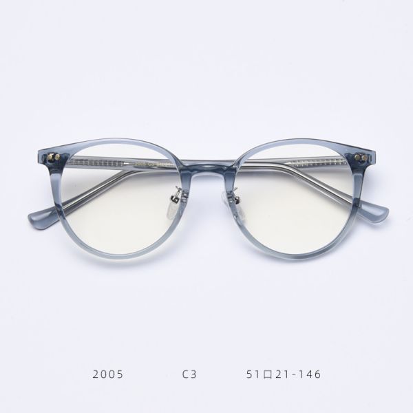 Myopia Female TR90 Material Glasses Trendy Net Red Round Blue Plate Flat Mirror Fashion Street Shooting