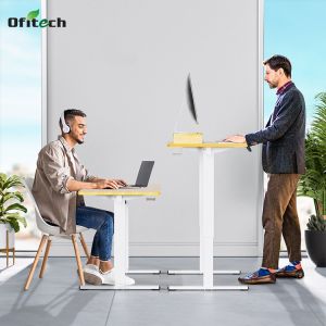 SPCC Steel/Iron Frame Electric Table for School Student Study in Walnut Wood