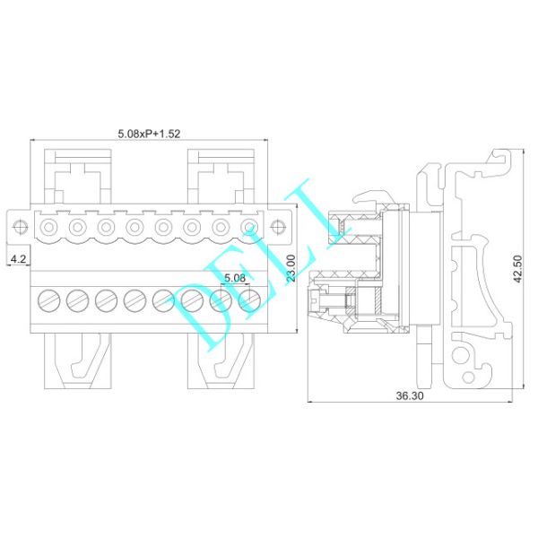 Long Lifespan PCB Connector Push - In Spring Connection DL2EDG-USTM-XX-5.08