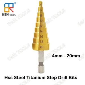 BMR TOOLS 4-20mm straight flute hss step drill with helix shank for steel hole