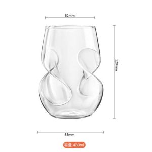 Clear High Borosilicate Glass Cup 430ml Round Shape
