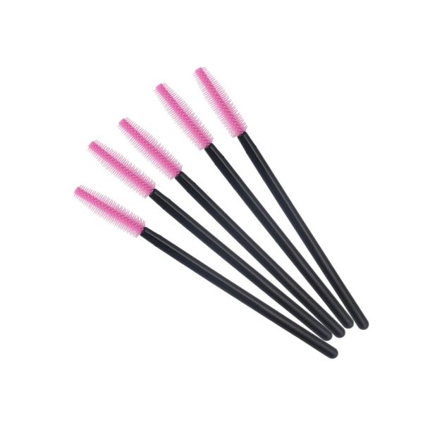 50 pcs/pack Silicone Disposable Eyelashes Brush And Lash Comb mascara Wand Plastic Handle Different Color