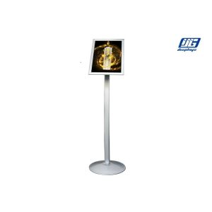 Silver Vertical Poster Display Stands Snap Frame Bent Pole Advertising Display