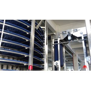 INTRALOX Modular Belt Spiral Cooling System With Belt Cleaning Machine