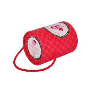 2mm Cardboard Cylindrical Paper Container With Stickers Handle 15x25cm