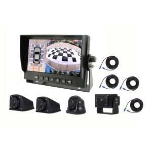 IPS HD Car Tft Lcd Monitor 7 Inches 360° Around Bird View Cameras System 12~24V
