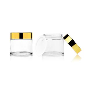 Wholesale Round Cream Glass Jars Transparent Skin Care Packaging 15g-100g from china suppliers