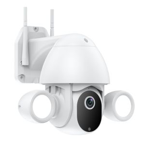 Home Security 3MP Tuya Wifi Camera PTZ Waterproof Floodlight Lighting