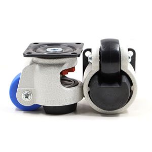 White Aging Resistance Retractable Leveling Casters wheels 42mm 120KG