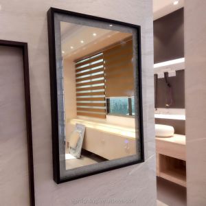 Hotel Decoration Full Length Vanity Mirror With Black Frame Around Light