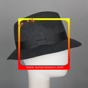 T8981177 Sun Accessory customized fashion winner 100% wool felt fedora hats,