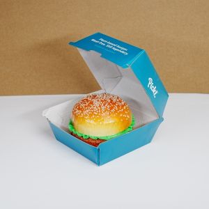 Fast Food Burger Box Packaging With Custom Folders Biodegradable Customization