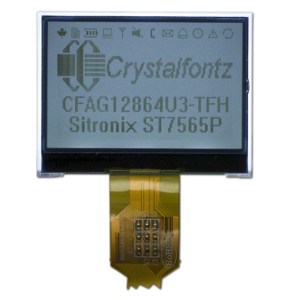 2.4'' 128*64 Graphic LCD Module Low Power CFAG12864U3-TFH ST7565P With Backlight
