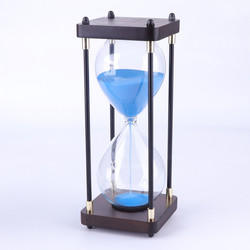 Black 30 Minute Hourglass Sand Timer Custom Logo For Business Gift