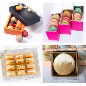 Customizable Food Safe Macaron Paper Boxes Plastic Macaron Trays