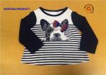 Cute Baby Girl Long Sleeve Tops , Crew Neck 3D Bow Childrens Plain T Shirts