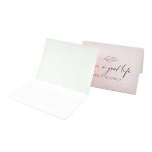 Blank Happy Birthday Greeting Card with Custom Print Design and Gold Foil Thank