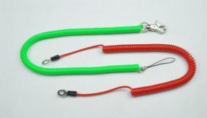 Wholesale 2.5mm long red coiled lanyard strap w/ double eyelet ends green phone strap safety holder from china suppliers