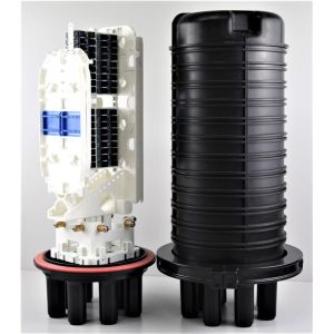 direct buried FTTH Fiber Optic Closure , PP ABS 8small round ports 1big round