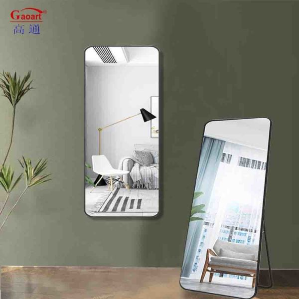 Modern Stylish Large Gold Up Arch Full Length Decor With Stand Mirror for Living