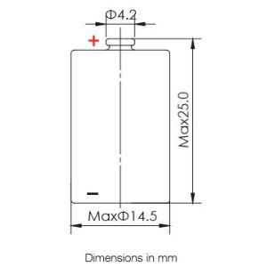 1200mAh ER14250 Li Socl2 Non-rechargeable Battery