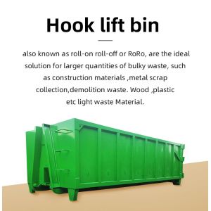 Roll on Roll Off Dumpster Waste Receptacles Hook Bin 30 Cubic Meter Container