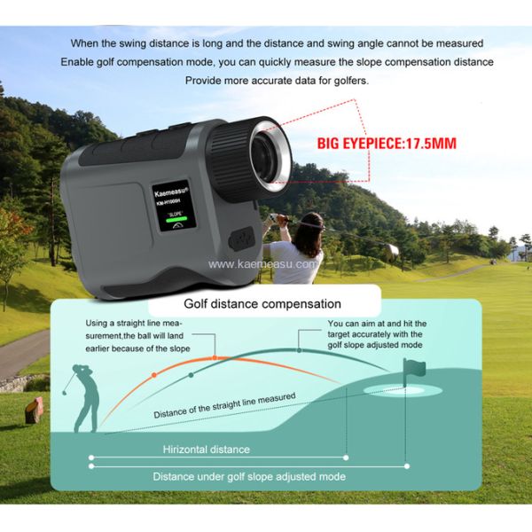 kaemeasu 600m Optical Telescope Golf Rnagefinder USB Charging Distance Meter 95% Transmittance H600H