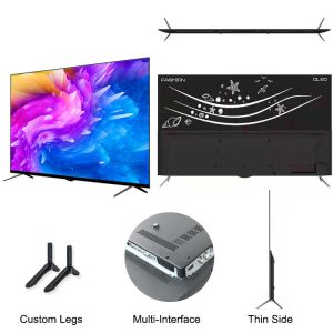 China Tempered Glass Smart TV 55 Inch 4K UHD LED Home TV With Bluetooth Dolby on sale