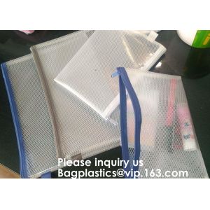 PVC A4/A5/A3 Waterproof Mesh Transparent Zipper File Folder Bag,A4 Double Zipper
