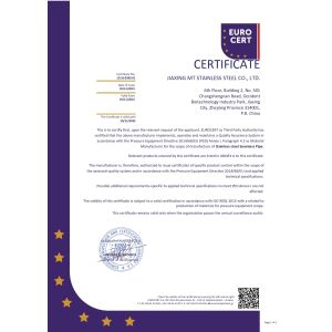 Jiaxing MT stainless steel co.,ltd. Certifications