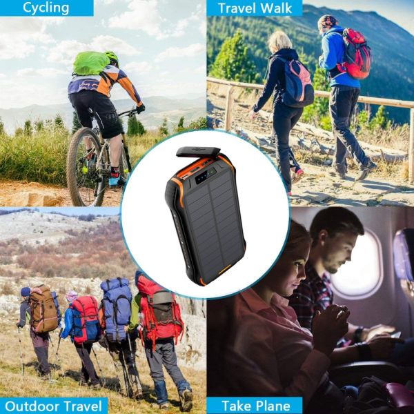26800mAh Portable Solar Powerbank With Wireless Function IPX7 Waterproof