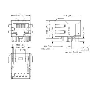 Wholesale JXD0-9006NLT Single Port RJ45 Magnetic Connector Tab Down 100BASE-T 8PIN With G/Y Led from china suppliers