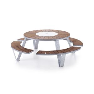 High End D1800*H780mm Round Picnic Table Set With Cushion