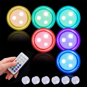 Small Submersible LED Lights Mini Waterproof RGB LED Tea Lights Candles Party