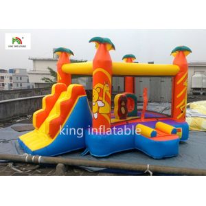 Yellow Cartoon Inflatable Jumping House With Climb Slide Outdoor Entertainment