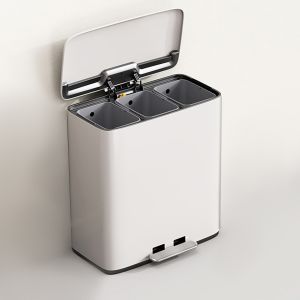 Wholesale 28Lx2 dual compartment trash can Soft Close Recycle Trash Bin Foot Step Trash Can For Living Room Office from china suppliers