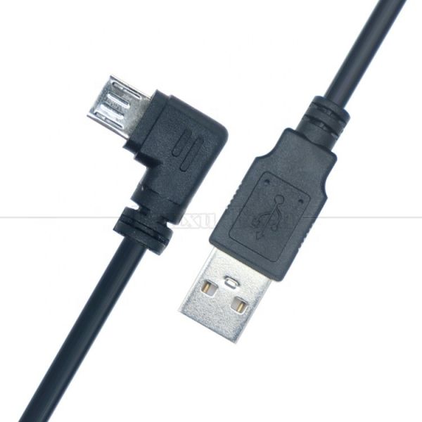 Customization 1m 2m 3m 90 Degree Right Angle Micro B V8 Connector to USB