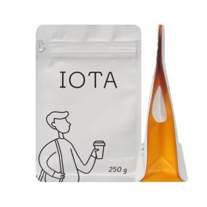 Recyclable Custom Printed Flat Bottom 250g 1Lb Bean Coffee Bags Valve Side