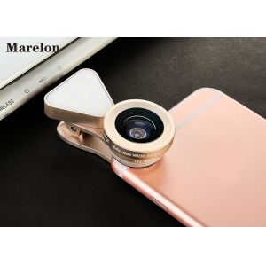 Macro Clip - On Universal Phone Selfie Lens LED Flashlight With Wide Angle 140