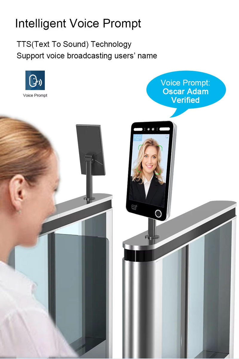 10.1 Inch Touch Screen Biometric Web Api Face Recognition Terminal Access Control System