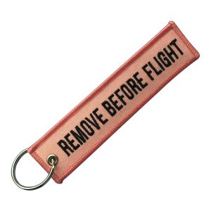 Creative Durable Custom Logo Keychain Double Sided Woven Mark Embroidered
