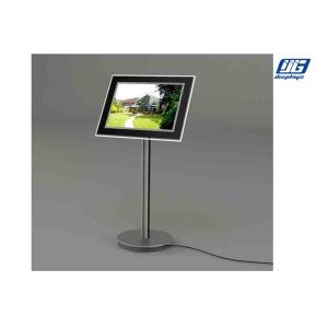 Black Frame Poster Display Stands , Vertical Advertising Display Stands Silver
