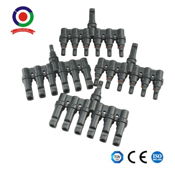 Quality Solar Panel T Branch 6 To 1 6M/F + 6F/M Cable Connector Solar Wire Connectors for sale
